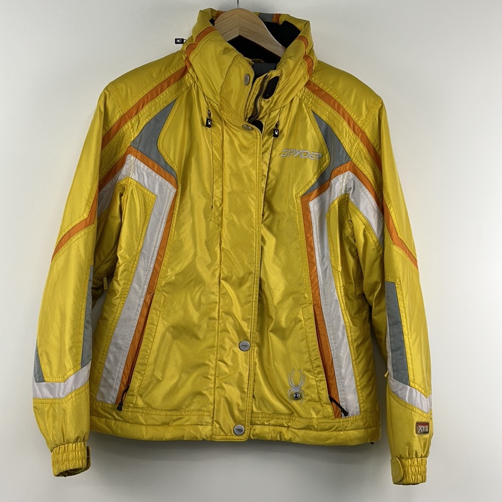 Spyder Yellow Ski Snow Board Hooded Thinsulate Insulation (TXL) Jacket Size 8